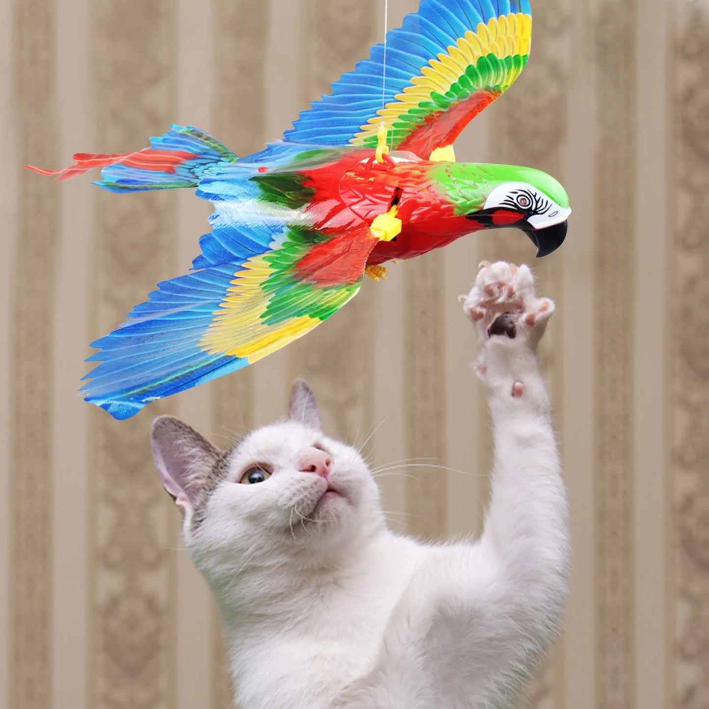 Stylish Bird Interactive Interesting Cat Toy Electric Hanging Flying Bird Cat Funny Cat Stick Catch Rope Dog Toy Cheerful