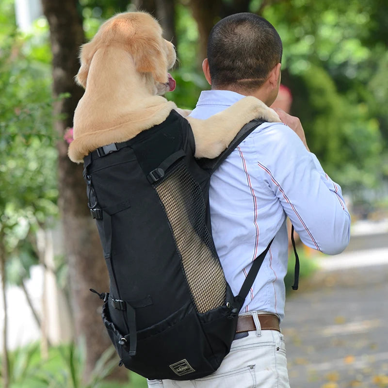 Breathable Pet Dog Carrier Bag for Large Dogs Golden Retriever Bulldog Backpack Adjustable Big Dog Travel Bags Pets Products