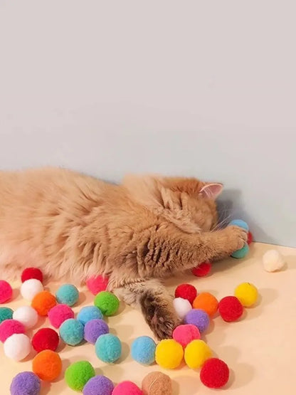 1 Set Cat Toy Interactive High Fun Toy Gun 20PCS Plush Ball Launches Quiet High Bounce Ball To Tease The Cat