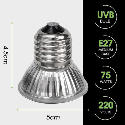 75/50/25W Tortoise Lizard Basking Lamp UVB Bulb UV E27 Bulbs Amphibians Pet Snake Reptile Heating Sunlight Calcium Supplement
