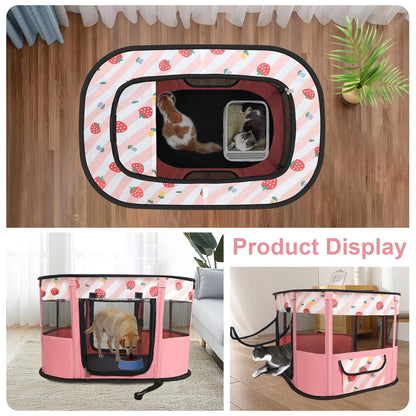 Portable Foldable Pet Playpen Cat Delivery Room For Pet Birthing Center Crates Kennel Outdoor Indoor Dog Playpen Travel Camping