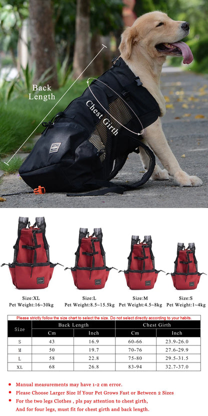 Breathable Pet Dog Carrier Bag for Large Dogs Golden Retriever Bulldog Backpack Adjustable Big Dog Travel Bags Pets Products
