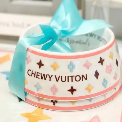 Luxury Brand Designer Dog Bowl Ceramics Bowls Placemat Puppy Cat Feeder Non-slip Crash French Bulldog Bowl For Small Dogs