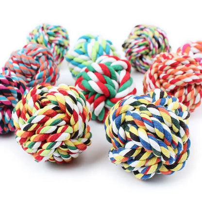 3 Pcs of Random Color Dog Molars Biting Cotton Rope Toys Small Medium and Large Dog Toys Knot Toys Pet Biting Rope Supplies