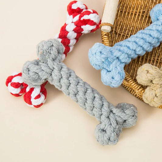 Bones Shape Dog Toys for Small Large Dogs Bite Resistant Teething Cleaning Chew Toy Cotton Pet Puppy Molar Toys Pets Products