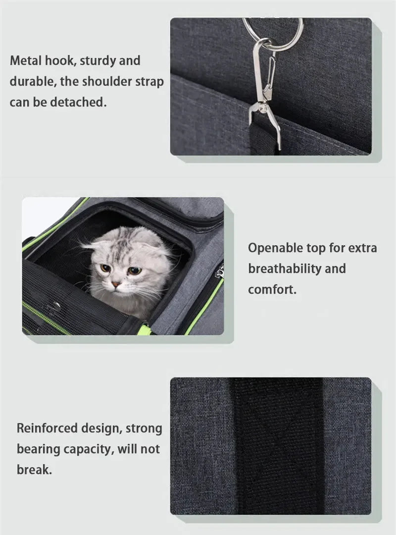 Portable Pet Shoulder Bag Cat Carrier Breathable Puppy Cat Bag Outdoor Travel Backpack Pet Dog Cat Transport Carrying Handbag