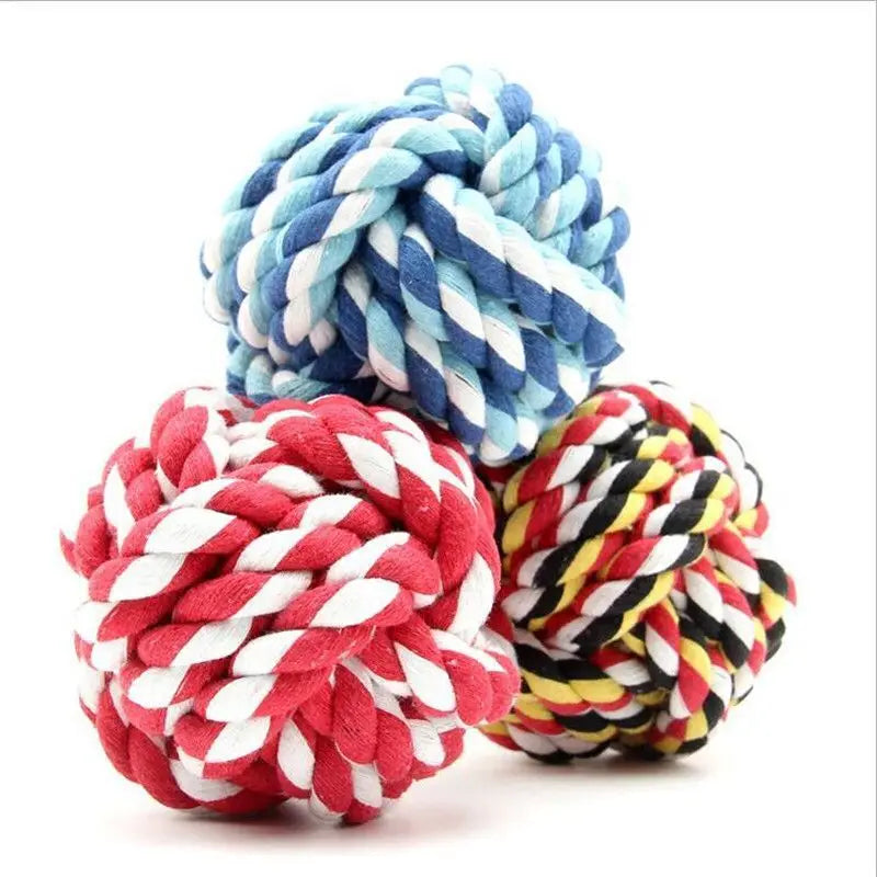 3 Pcs of Random Color Dog Molars Biting Cotton Rope Toys Small Medium and Large Dog Toys Knot Toys Pet Biting Rope Supplies
