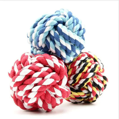 3 Pcs of Random Color Dog Molars Biting Cotton Rope Toys Small Medium and Large Dog Toys Knot Toys Pet Biting Rope Supplies