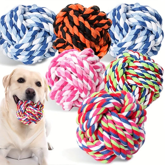 3 Pcs of Random Color Dog Molars Biting Cotton Rope Toys Small Medium and Large Dog Toys Knot Toys Pet Biting Rope Supplies