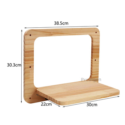 Wall Mounted Cat Tree Wooden Shelves Scratching Posts Climbing Cat tower Hammock With Solid Floating Perches Steps and Ladder