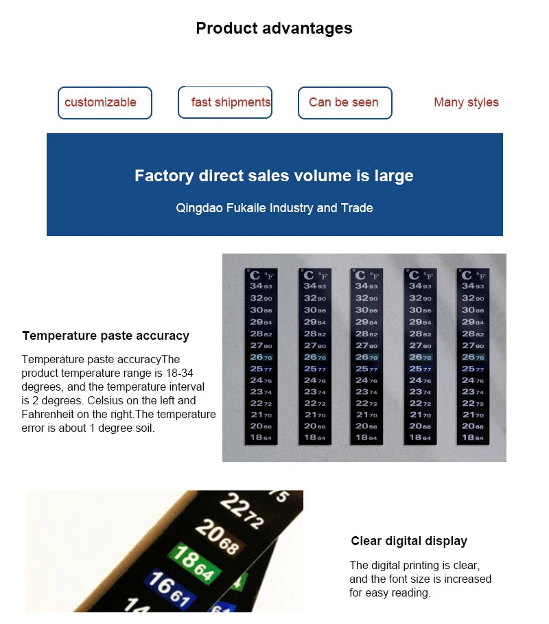 Dual Scale Aquarium Thermometer Fish Tank Liquid Fahrenheit Sticker Digital Aquarium Aquarium Thermometer Stick Control Products